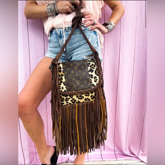 Louis Vuitton Handbags - The Dolly Genuine leather fringe leopard crossbody